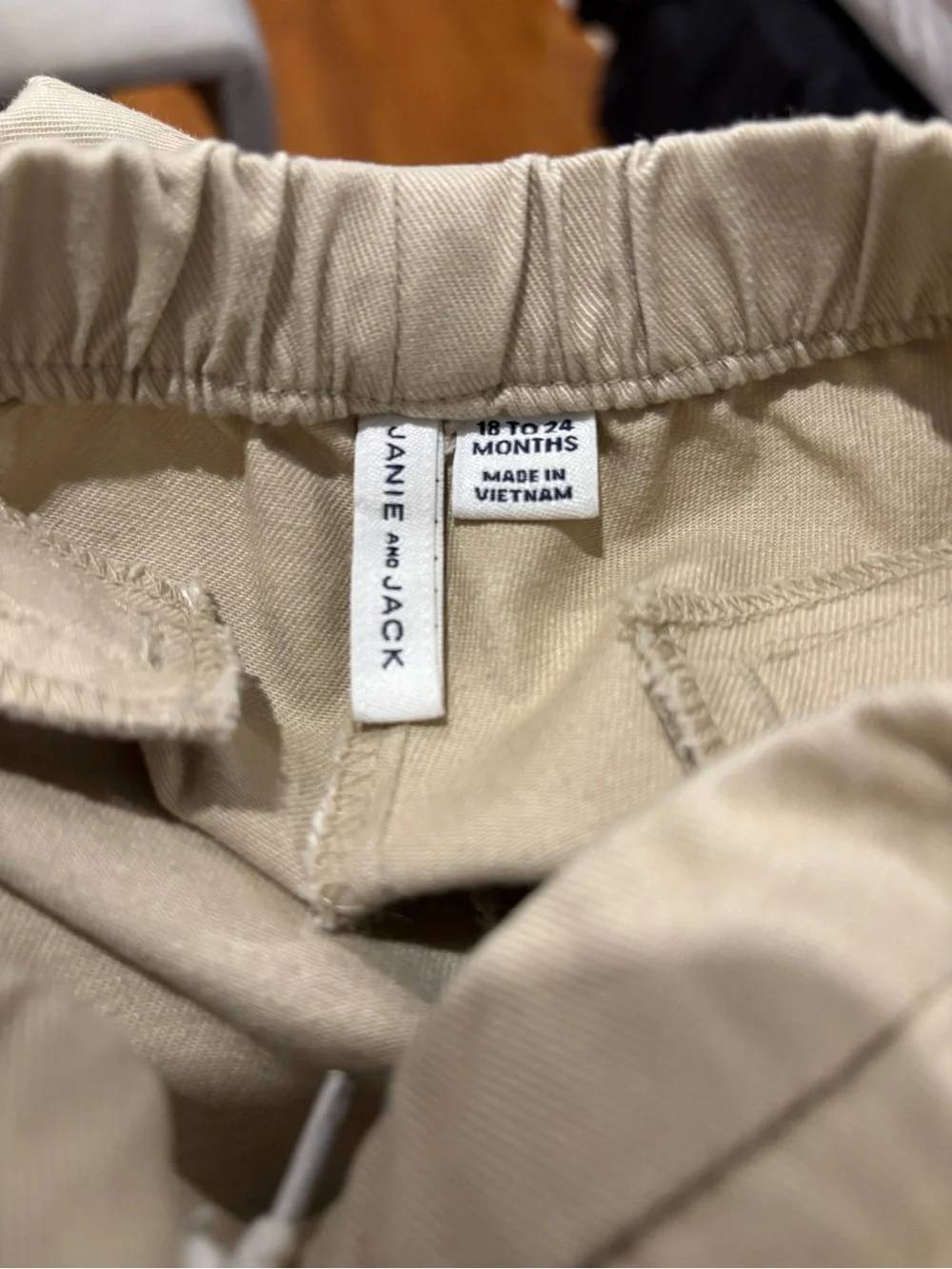 Janie and Jack Beige Pull-On Jogger Pants
